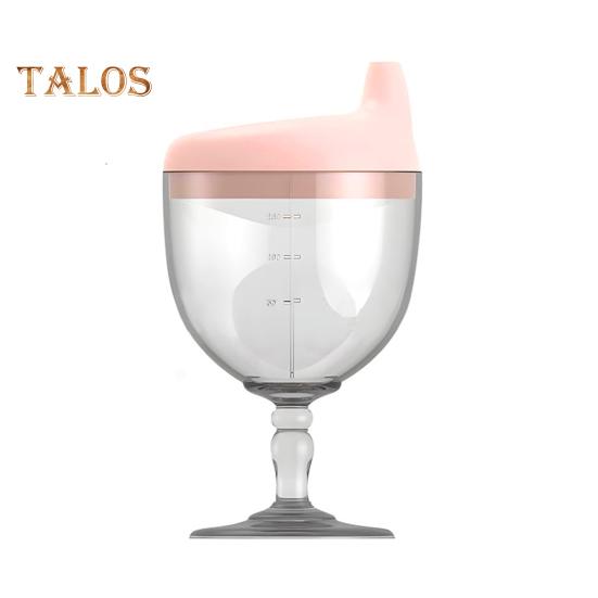 150 мл Детская винная кружка с удобной ручкой, силиконовой крышкой, бокалом для вина, кружкой для напитков, непроливающейся, обучающей кружкой с крышкой для выпуска воздуха, пластиковой кружкой для детского вина розовый